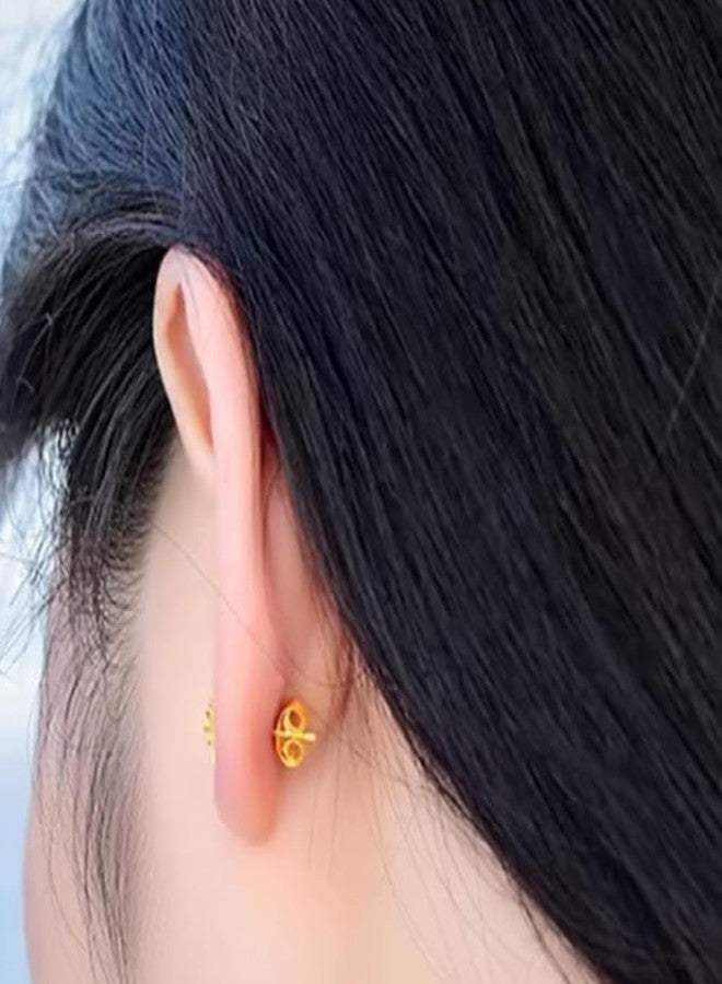 ST logo Hanging Tree 50 Pcs Golden Bullet Clutch Butterfly Premium Nuts Earring Golden Metal Stopper Back Stopper Earring Back Supporter Jewellery Making Raw Materials - Image 4